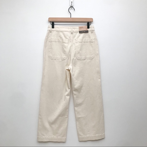 Like New | DL1961 Anthropologie Hepburn Cropped Wide-Leg Jeans in Cream - Picture 9 of 13